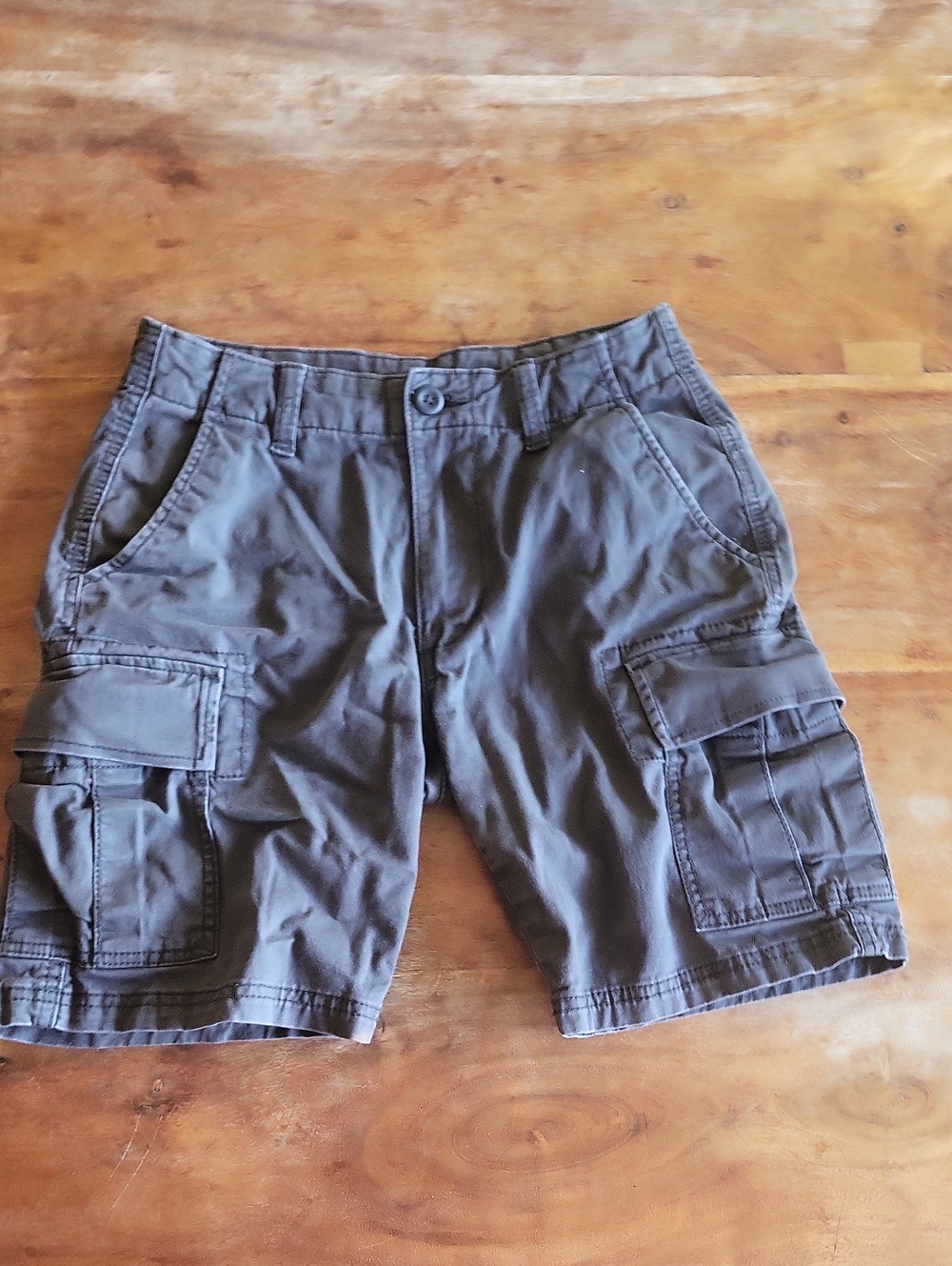 Men's Cargo Shorts in Grey - Casual Utility Style 28 Waist